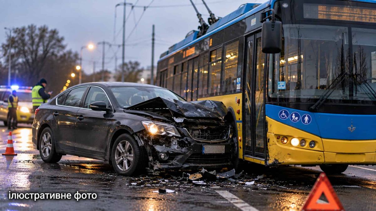 На Милославській затримуються тролейбуси №30, 47, 50 і 50к через ДТП