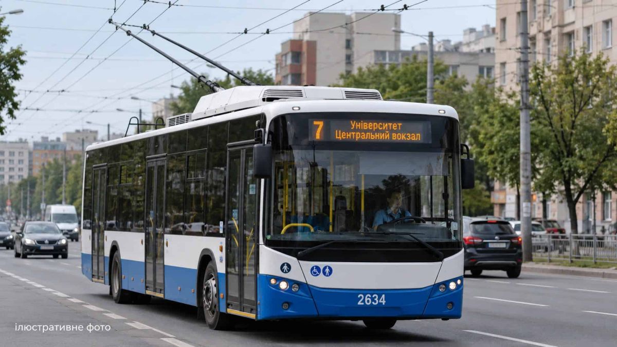 Тролейбуси №6, 16 і 18 затримуються на Софіївській через припарковане авто